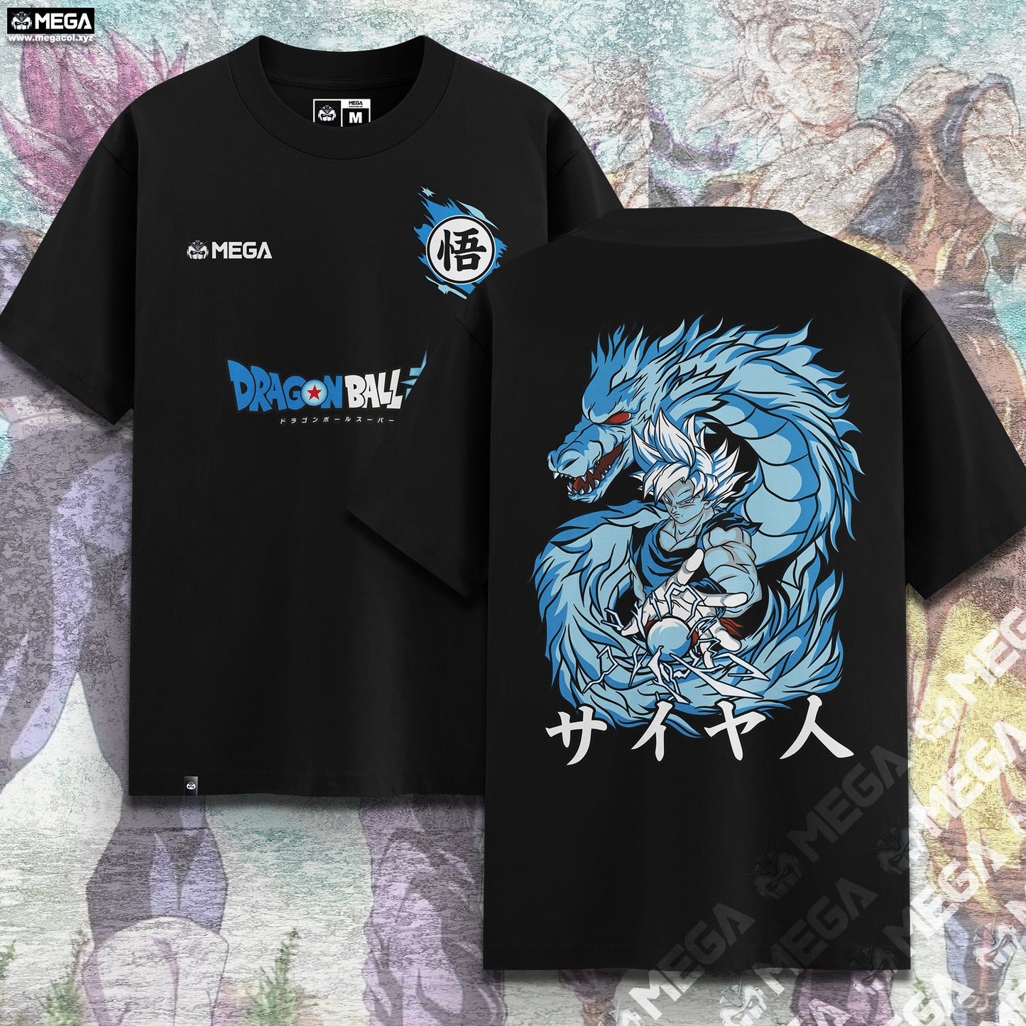 CAMISETA GOKU ULTRA INSTINTO + SHEN LONG - CAMISETA MEGA TELA PESADA - 230g