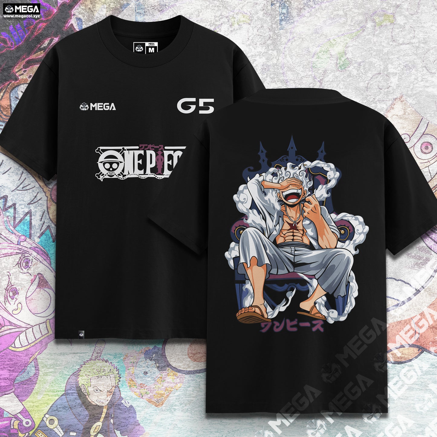 CAMISETA LUFFY GEAR 5 - CAMISETA MEGA TELA PESADA - 230g